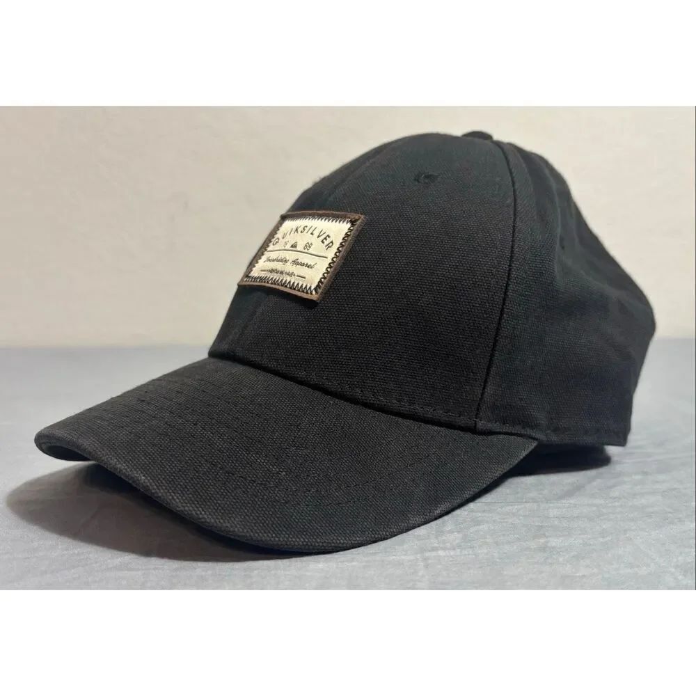 Quiksilver Outdoor Fishing Hunting Cap Hat Adult Mens Black Adjustable